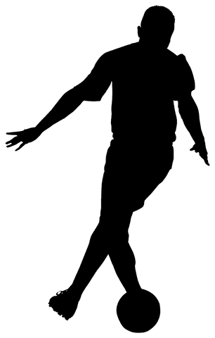 Transparent Silhouette of Male Football Player on Clear Background