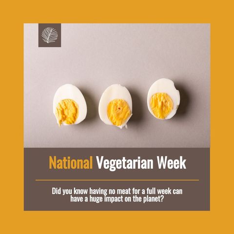 celebrating national vegetarian week with eggs - Download Free Stock Templates Pikwizard.com