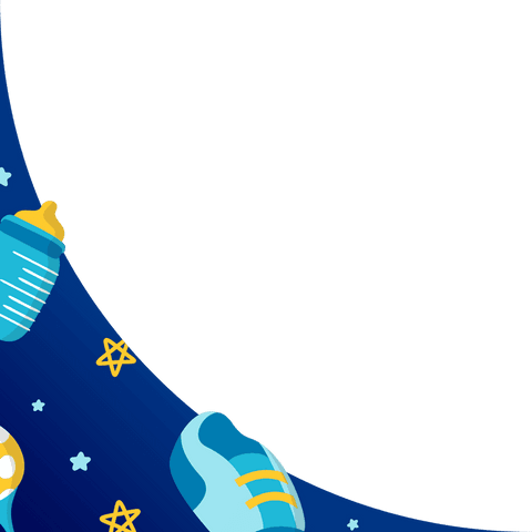 blue baby theme flat corner graphic with transparent background - Download Free Stock Videos Pikwizard.com