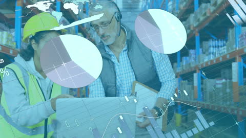 Warehouse Management Team Reviewing Statistical Data