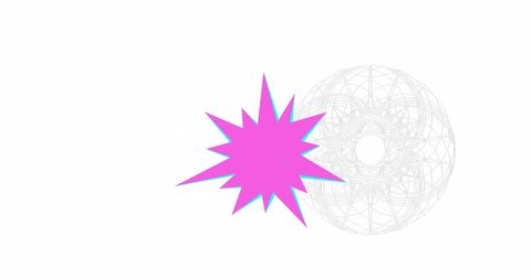 Abstract Digital Artwork with Vibrant Purple Starburst