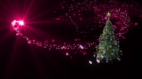 Magical Christmas Tree with Sparkling Purple Light