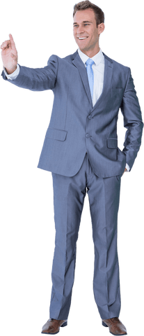 Caucasian Businessman Pointing in Blue Suit Transparent Background - Download Free Stock Videos Pikwizard.com