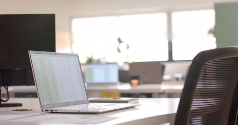Modern Office Workspace with Laptop and Minimalist Decor - Download Free Stock Images Pikwizard.com