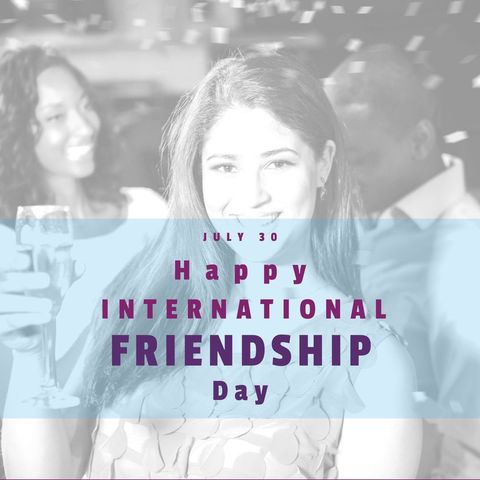 celebrating international friendship day with a group of friends - Download Free Stock Templates Pikwizard.com