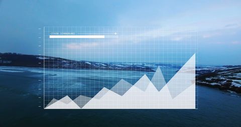 digital graph chart over snowy landscape - Download Free Stock Images Pikwizard.com