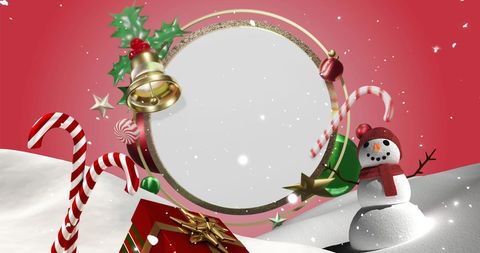 Festive Christmas Decorations Featuring Snowman and Candy Canes