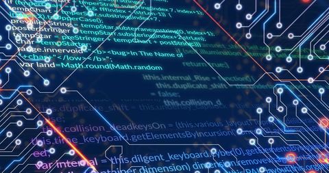 Futuristic Data Processing on Abstract Blue Background - Download Free Stock Images Pikwizard.com