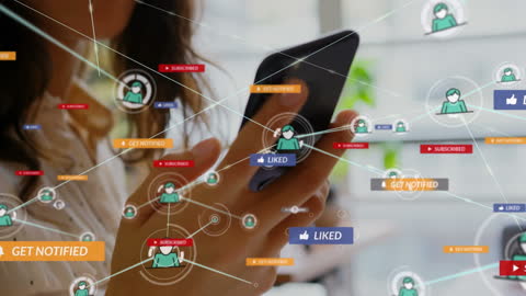 Woman Engaging with Social Media Network