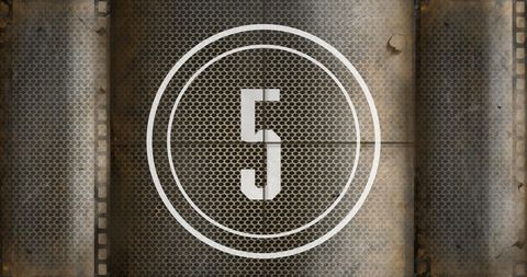 Retro Film Strip Countdown Number 5 on Rusty Metal Background - Download Free Stock Images Pikwizard.com