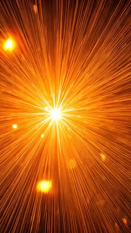 Vertical video capturing orange spark burst radiating from central flare with streaking embers