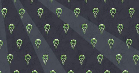 Green light bulb pattern promoting sustainability and eco-friendly ideas