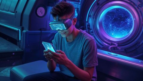 Youthful Exploration of Futuristic Virtual Reality in Sci-Fi Space Environment