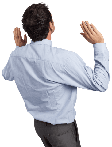 transparent businessman posing with arms in the air - Download Free Stock Videos Pikwizard.com