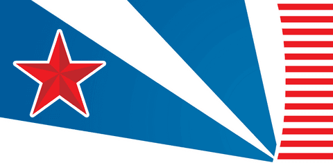 Abstract red star and stripes on transparent background vector art