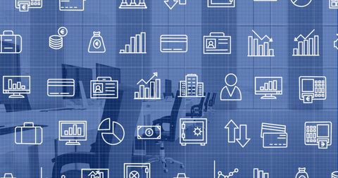 data processing technology overlay in modern office - Download Free Stock Images Pikwizard.com