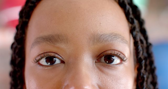 Close Focus on Eyes of Person with Braids - Download Free Stock Images Pikwizard.com