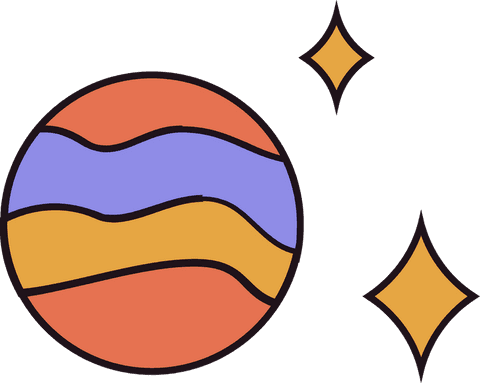 futuristic planetary orb with stars and wavy bands on transparent background - Download Free Stock Videos Pikwizard.com