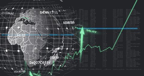 Global Network with Binary Codes and Stock Market Data - Download Free Stock Images Pikwizard.com