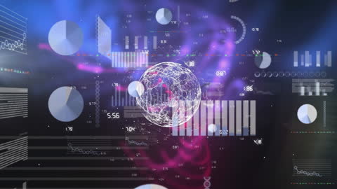 Digital Globe With Network Matrix and Data Analytics
