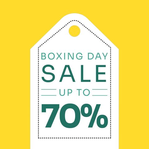 boxing day sale 70 percent discount tag on yellow background - Download Free Stock Templates Pikwizard.com