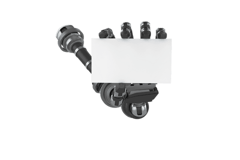 robot arm displaying card on transparent background - Download Free Stock Videos Pikwizard.com