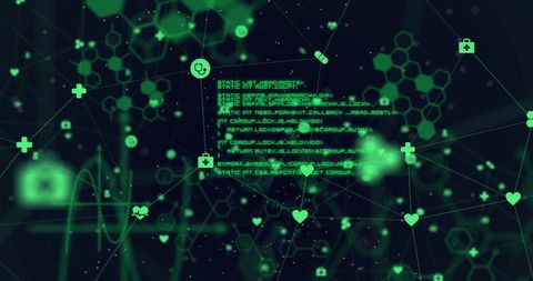 Futuristic Digital Interface with Network Connections and Data Codes - Download Free Stock Images Pikwizard.com