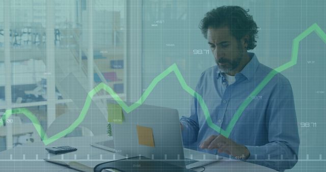 Businessman Analyzing Data with Stock Market Graph Projection - Download Free Stock Images Pikwizard.com