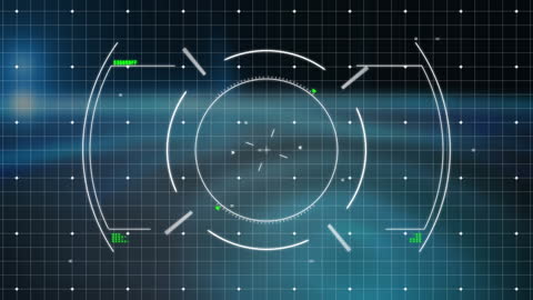 This dynamic design shows a futuristic digital interface with a scanning scope hovering over a grid filled with digital data points. Ideal for use in technology presentations, global business marketing, or educational materials exploring data analysis and digital advancements. The clean grid and blue tonal accents provide a modern tech theme for various digital content.