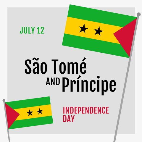 São Tomé and Príncipe Independence Day Celebration with Flags - Download Free Stock Templates Pikwizard.com