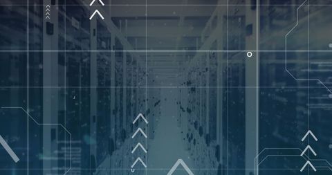 Futuristic Data Center with Abstract Technology Overlay - Download Free Stock Images Pikwizard.com
