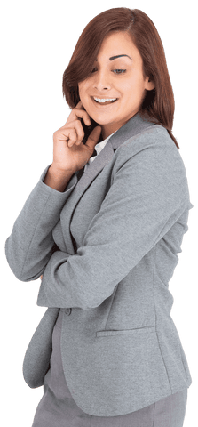 Happy biracial businesswoman engaging in virtual conversation concept