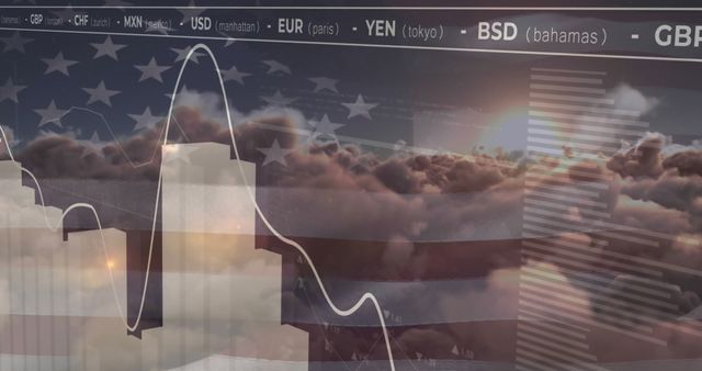 Global Currency Exchange Rates with American Flag Overlay - Download Free Stock Images Pikwizard.com