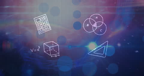 Educational Digital Interface Concept with Mathematical Illustrations