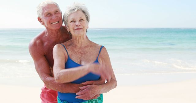 Senior Couple Enjoying Day at Beach - Download Free Stock Images Pikwizard.com