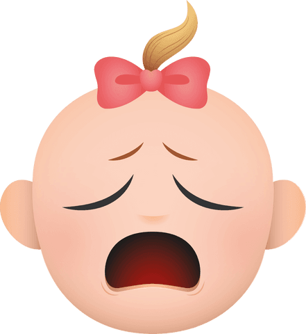crying baby icon on transparent background with red bow - Download Free Stock Videos Pikwizard.com