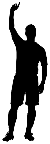 Silhouette of athlete gesture on transparent background