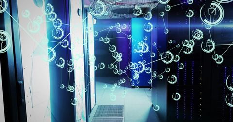 Network Links with Digital Interfaces on Computer Servers - Download Free Stock Images Pikwizard.com