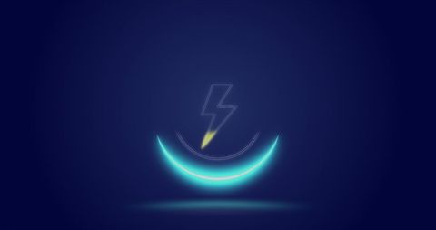 Futuristic Loading Symbol with Electric Bolt on Navy Blue - Download Free Stock Images Pikwizard.com