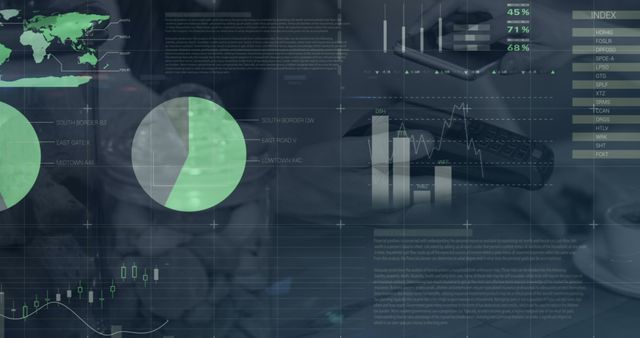 Futuristic Financial Data Analytics with Virtual Charts - Download Free Stock Images Pikwizard.com