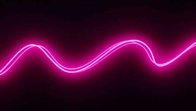 Undulating Neon Magenta Wave on Dark Background