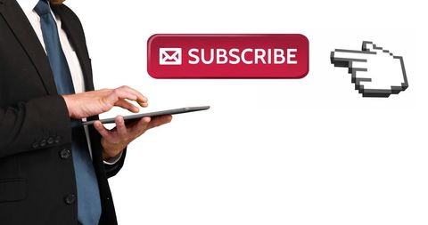 Businessman Engaging with Digital Subscription Model