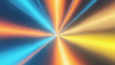 Abstract Radial Burst with Vibrant Blue and Orange Light Rays