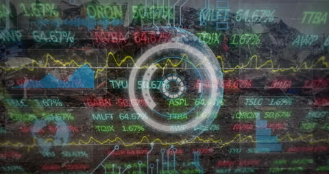Animated Stock Market Data with Junkyard Background