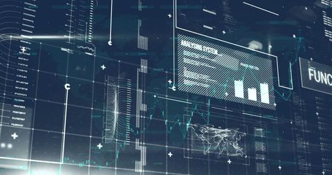 Digital Data Interface with Graphs and Analysis Graphics - Download Free Stock Images Pikwizard.com