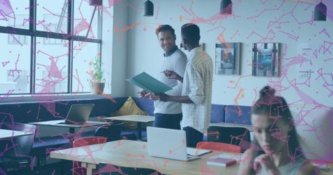 Modern Office Meeting with Digital Interface Concept