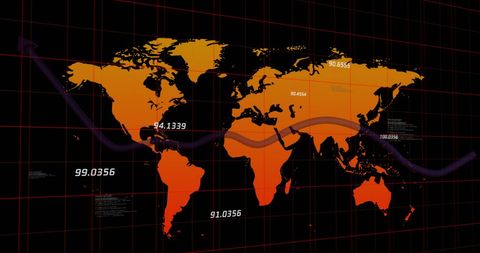 Digital Global Map with Grid and Data Visualization - Download Free Stock Images Pikwizard.com