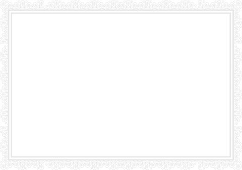 Decorative white frame with ornate patterns on transparent background