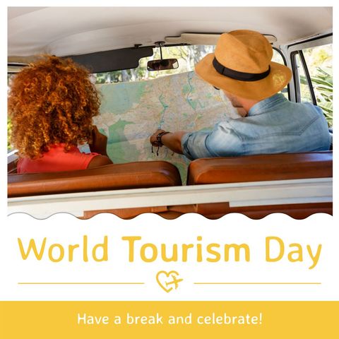 diverse couple exploring journeys on world tourism day - Download Free Stock Templates Pikwizard.com