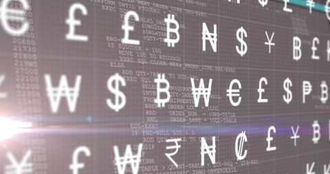 Currency Symbols on Data Background Indicating Global Economy - Download Free Stock Images Pikwizard.com
